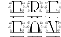 Leaves Wreath Monogram Line Leaves Wreath Monogram Line