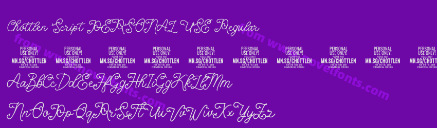 Chottlen Script PERSONAL USE RegularPreview