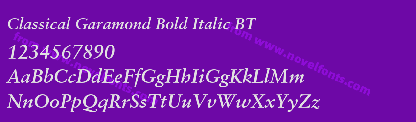 Classical Garamond Bold Italic BTPreview