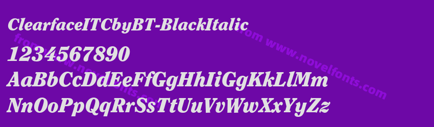 ClearfaceITCbyBT-BlackItalicPreview