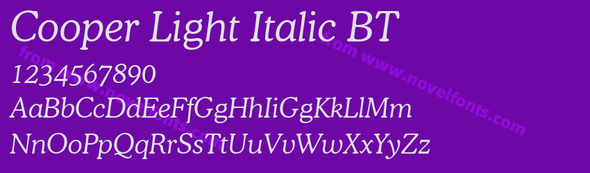 Cooper Light Italic BTPreview