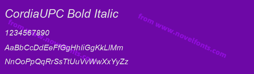 CordiaUPC Bold ItalicPreview