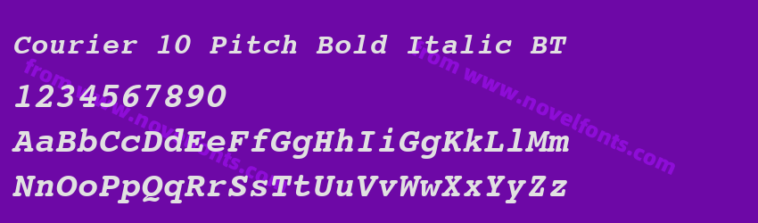 Courier 10 Pitch Bold Italic BTPreview