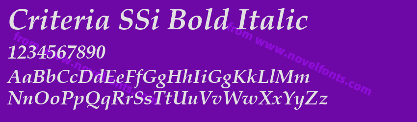 Criteria SSi Bold ItalicPreview