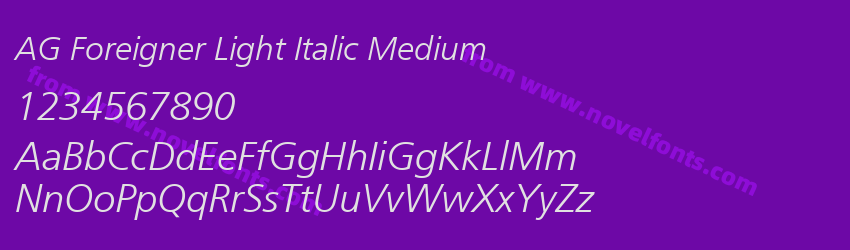 AG Foreigner Light Italic MediumPreview