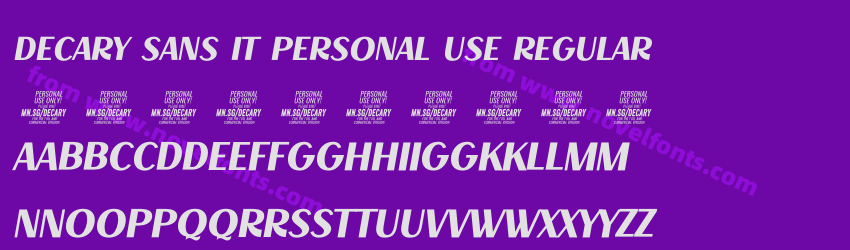 Decary Sans It PERSONAL USE RegularPreview