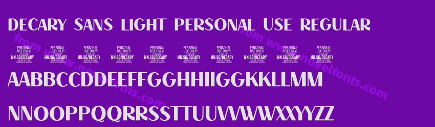 Decary Sans Light PERSONAL USE RegularPreview