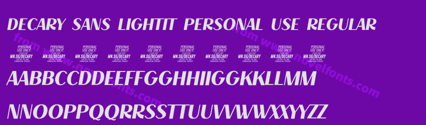 Decary Sans LightIt PERSONAL USE RegularPreview