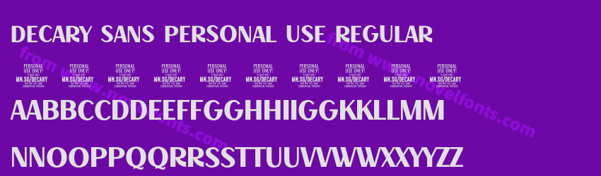 Decary Sans PERSONAL USE RegularPreview