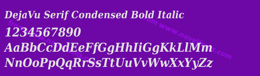 DejaVu Serif Condensed Bold ItalicPreview