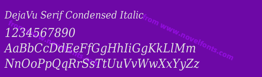 DejaVu Serif Condensed ItalicPreview