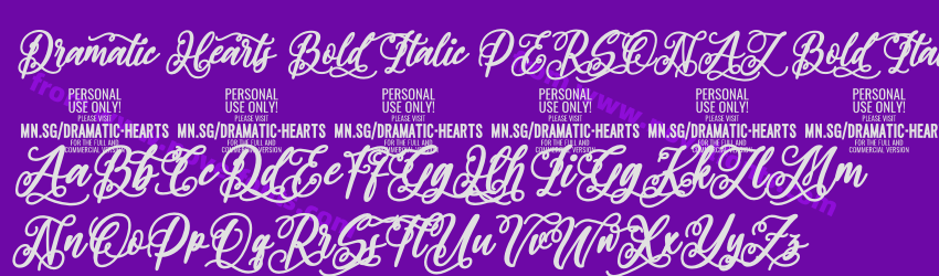 Dramatic Hearts Bold Italic PERSONAL Bold ItalicPreview