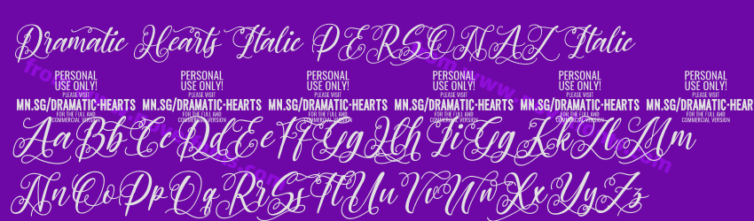 Dramatic Hearts Italic PERSONAL ItalicPreview