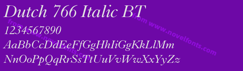 Dutch 766 Italic BTPreview