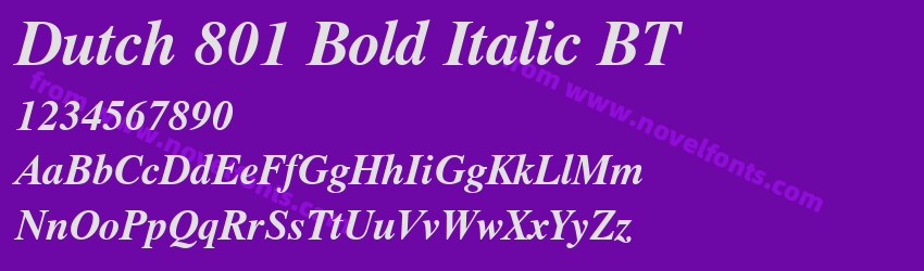 Dutch 801 Bold Italic BTPreview