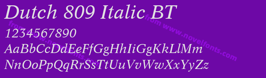 Dutch 809 Italic BTPreview