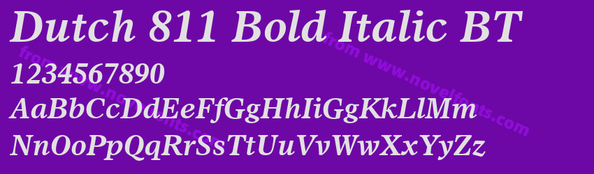 Dutch 811 Bold Italic BTPreview