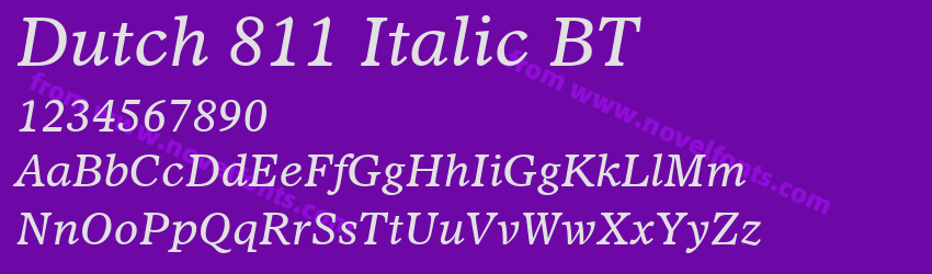 Dutch 811 Italic BTPreview