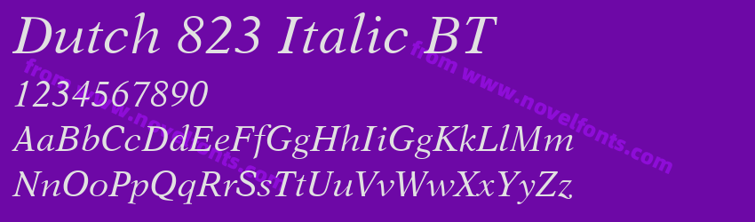 Dutch 823 Italic BTPreview