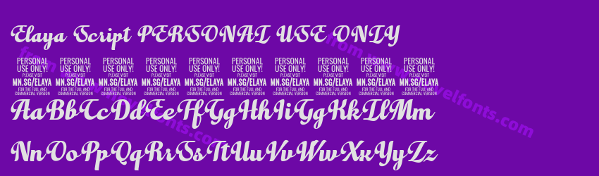 Elaya Script PERSONAL USE ONLYPreview