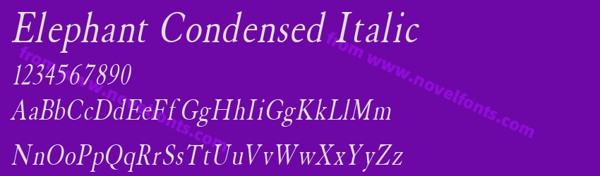 Elephant Condensed ItalicPreview