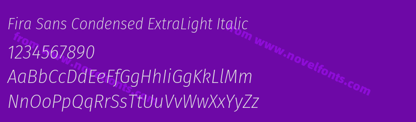 Fira Sans Condensed ExtraLight ItalicPreview