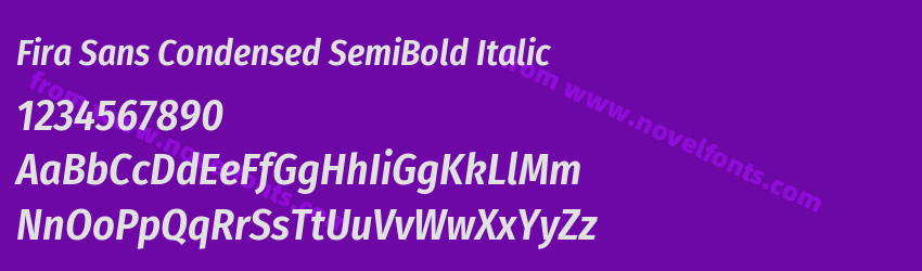 Fira Sans Condensed SemiBold ItalicPreview