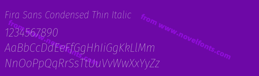 Fira Sans Condensed Thin ItalicPreview