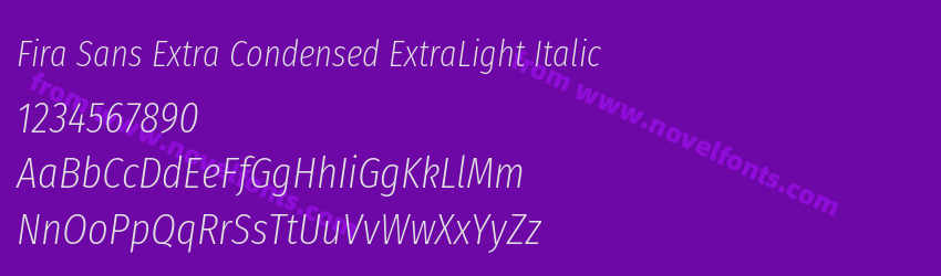 Fira Sans Extra Condensed ExtraLight ItalicPreview