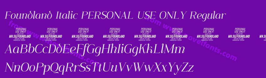 Foundland Italic PERSONAL USE ONLY RegularPreview