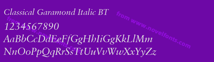 Classical Garamond Italic BTPreview