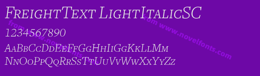 FreightText LightItalicSCPreview