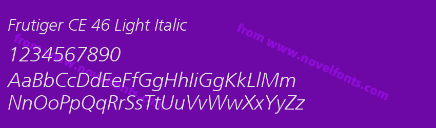 Frutiger CE 46 Light ItalicPreview