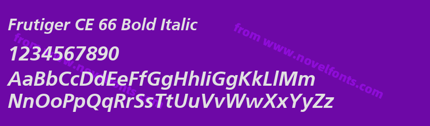 Frutiger CE 66 Bold ItalicPreview