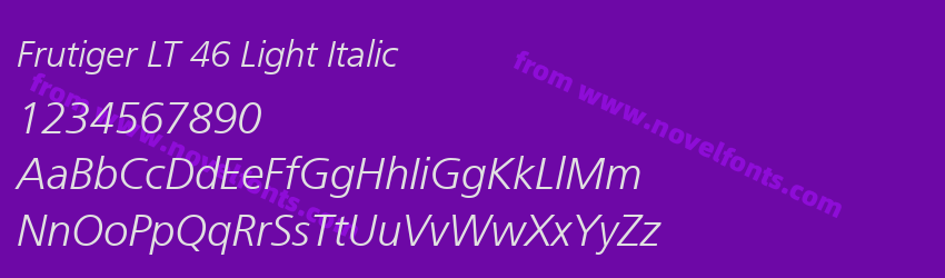 Frutiger LT 46 Light ItalicPreview