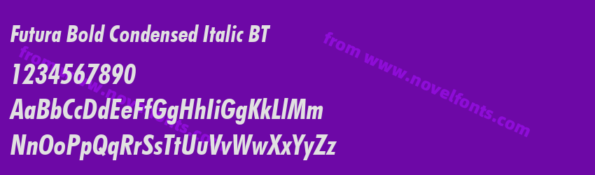 Futura Bold Condensed Italic BTPreview