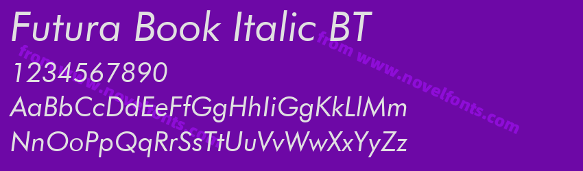 Futura Book Italic BTPreview