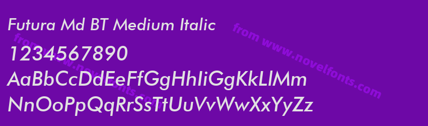 Futura Md BT Medium ItalicPreview