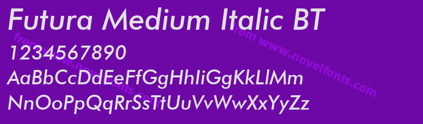 Futura Medium Italic BTPreview