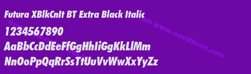 Futura XBlkCnIt BT Extra Black ItalicPreview