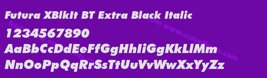 Futura XBlkIt BT Extra Black ItalicPreview