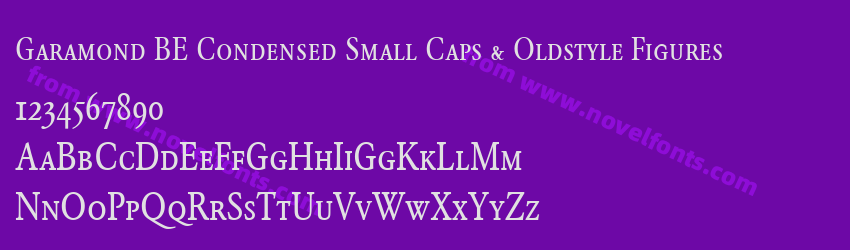 Garamond BE Condensed Small Caps & Oldstyle FiguresPreview