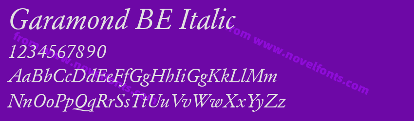 Garamond BE ItalicPreview