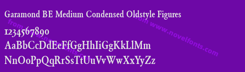 Garamond BE Medium Condensed Oldstyle FiguresPreview