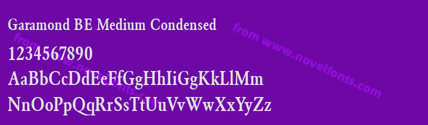 Garamond BE Medium CondensedPreview