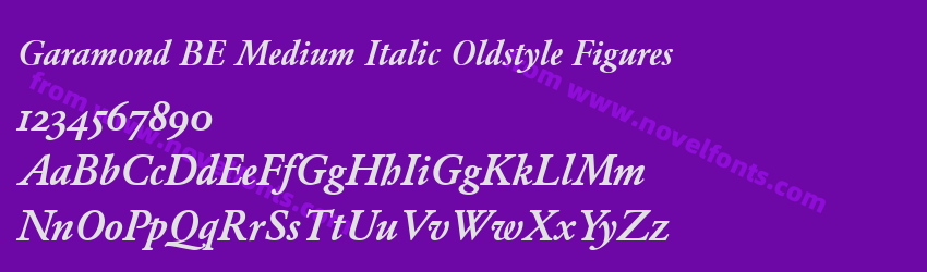 Garamond BE Medium Italic Oldstyle FiguresPreview