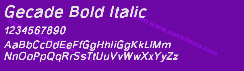 Gecade Bold ItalicPreview