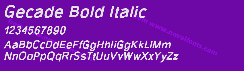 Gecade Bold ItalicPreview