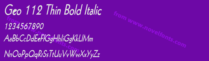 Geo 112 Thin Bold ItalicPreview