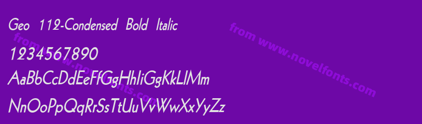 Geo 112-Condensed Bold ItalicPreview